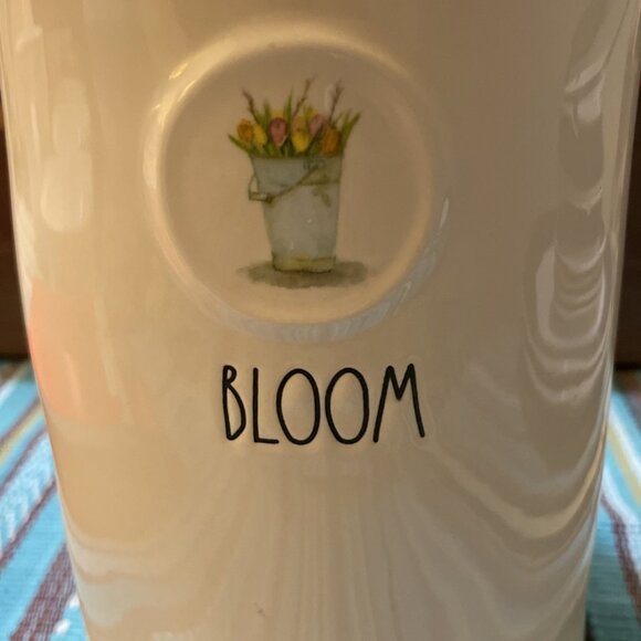 Rae Dunn Artisan Collection by Magenta BLOOM Floral Flowers Canister Jar 9.5” - Picture 2 of 6